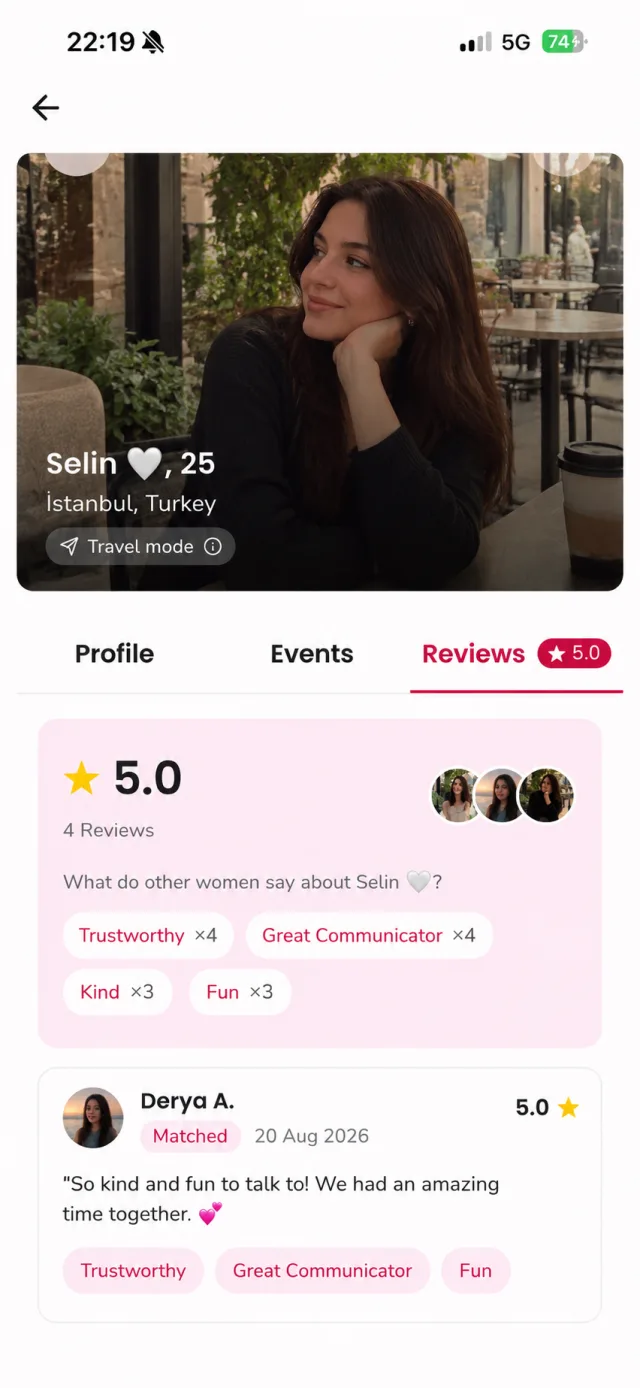 Write reviews on profiles